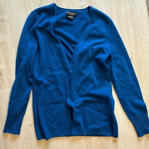 Sutton Cashmere Sweaters - Sutton Cashmere 100% cashmere cardigan in teal size medium